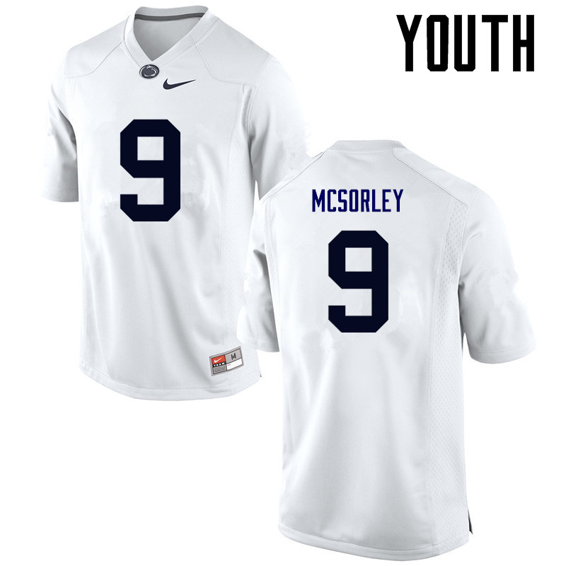 NCAA Nike Youth Penn State Nittany Lions Trace McSorley #9 College Football Authentic White Stitched Jersey PXV7198GZ